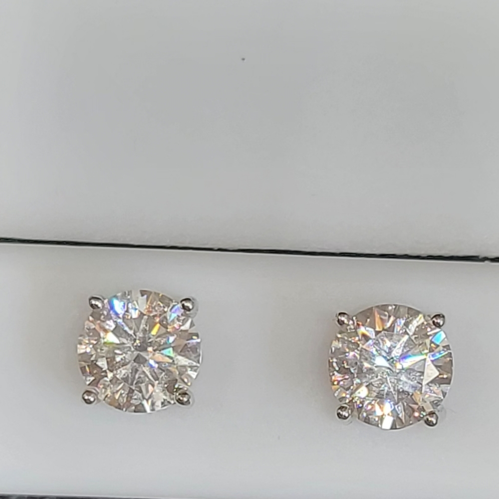 Dazzling 2.4ctw Sterling Silver Moissanite Stud Earrings